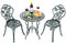 RELAX4LIFE 3 TLG. Bistroset aus Aluminiumguss, Antik Balkonset: 1 Gartentisch und 2 Stühle, stabile Sitzgarnitur für Balkon & Garten & Terrasse, wetterfestes Gartenset, im Retro-Stil (Rosenmuster)