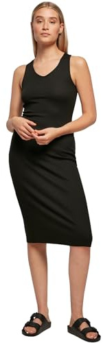 Urban Classics Damen Ladies Midi Sleeveless Rib Dress