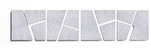 SILENT4® Schallabsorber Wand Set DIVID, 16 Elemente aus Akustikvlies, Klebemontage, Akustikbild Grau - Hellgrau, besserer Sound durch Akustikplatten für Büro, Homeoffice und Gaming