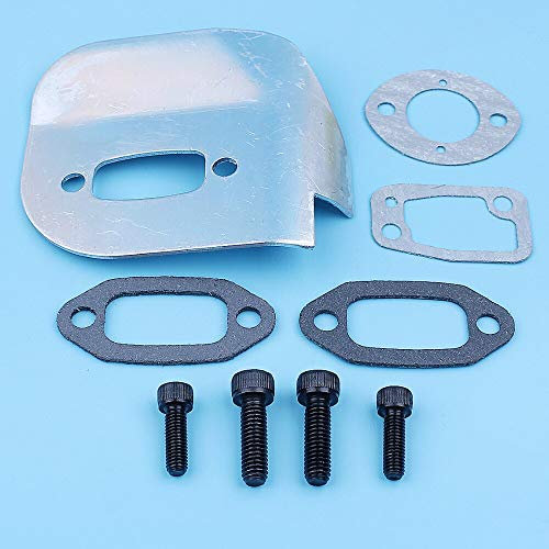 Luxuypon Schalldämpfer-Auspuffdichtungen Deflektor-Bolzen-Kit für Jonsered 625 630 670 Champ Kettensägen-Ersatzteil 503519901