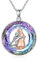 LONAGO Collar de Perro para Niña Plata de Ley 925 Niña Tenencia Perro con Cristal Colgante Collar Joyas