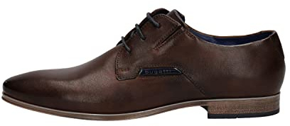 bugatti Herren Business Halbschuh aus Hochwertigem Leder, Derby im Minimalistischen Design, Braun 2, 40 EU