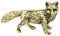 Metall Tier Messing Fuchs Figur Retro Tierstatue Chinesische Feng Shui Glücksfuchs Statue Miniaturfigur Heimdekoration Geschenk für Home Office Golden Plüsch