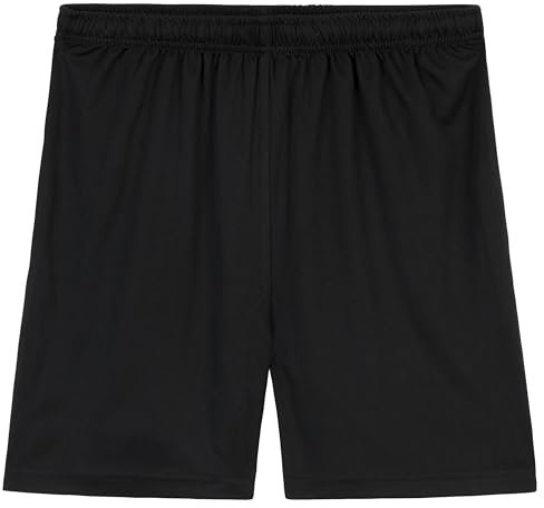 Short de Sport Enfant Short Sport Court à Cordon Gym Running Foot Rugby Basket Vêtement Mixte Sportswear Garçon Fille Taille Elastique 4-14 Ans (Noir, 11-12 Ans)