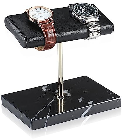 LYS&LYX Uhrenständer, Uhrenständer, Uhrenhalter, handgefertigter Uhrenhalter (2 - Schwarz/Silber/Schwarz)