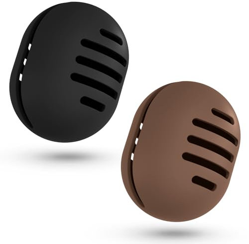 Fauxomor Make Up Schwamm Aufbewahrung - 2 Stück Atmungsaktiv Silikon Beauty Blender Reisetasche für Alle Größen von Make-up-Schwamm, Bruchsicher Tragbar Kosmetik Werkzeug, Schwarz+Kaffee