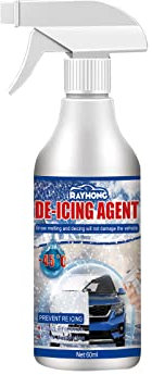 Car Windshield De-icer Snow Melting Spray Deicing Agent Fast Ice Melting Spray Defrosting Anti Frost Spray Windows Mirrors and Wipers 3.35 oz Aerosol, 60ml