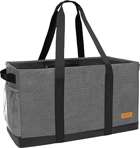 WONDAY Extra Large Utility Tote Bag - Standing Reusable Grocery Bag with Handle, Collapsible Storage for Shopping, Beach