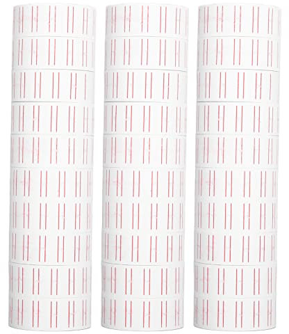 TYTOGE 30 Rollen 15000 Stück Weiße Preisetiketten Pistolen, Selbstklebende Etiketten, Preisaufkleber, Einreihiges Etikettenpapier MX5500-Etikettenpistolen, 21 X 12 Mm