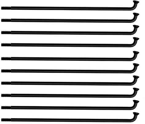 E-Bike Speichen 12G Carbon Stahl Elektrofahrrad Speichen 2.5mm Durchmesser Fahrradspeichen mit Nippel Radsport Speichen für E Bike Motorrad Tricycle (298mm 40PCS Schwarz)