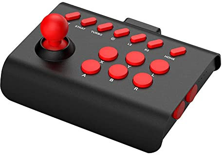Joystick Arcade Fight Stick Per PS4/PS3/PC, Joystick di combattimento del controller di gioco con funzione Turbo e Macro (nero rosso)