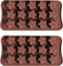 Bamutu Star Shaped Silicone Chocolate Molds 2 PCS 15-Cavity Candy Mold Ice Cube Tray Non Stick Silicone Mold for Gummy Dessert Jelly