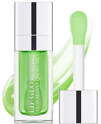 Artifun Brilliant Lip Gloss, Kristallklares, Aufpolsterndes LippenöL, GläNzender, FlüSsiger Lippenstift, Transparentes LippenpflegeöL Mit Feuchtigkeitsspendender Funktion (Grüner Apfel)