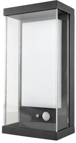 REV LUMUS 150 Solarleuchte Garten, Außenlampe mit Bewegungsmelder, Wandleuchte aussen, 150lm, 3000K, 2W, IP65, schwarz