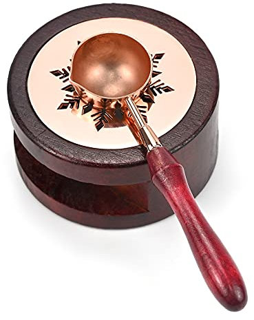 Encuryna Wachssiegel Wärmer, Wachssiegelwärmer mit Schmelzlöffel, Wachs Siegel Kit, Siegelwachs Siegelwärmer, Wachssiegel Set für Hochzeit Wachs Umschläge Verpackungen Stempel