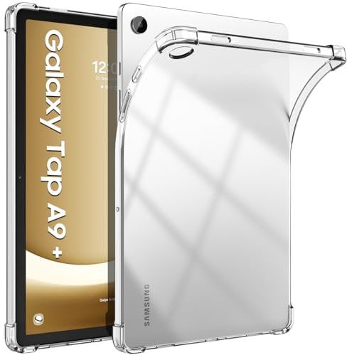 TiMOVO Hülle für Samsung Galaxy Tab A9+/A9 Plus 5G 11 Zoll 2023 SM-X210/X216/X218, Schlank Leicht Schutzhülle mit Transparenter TPU Rückseite für Samsung Galaxy Tab A9+ Tablet, Transparent
