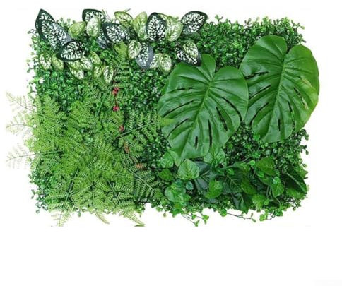 Pannelli da parete per piante artificiali, 40 x 60 cm, pannelli di bosso artificiale, siepi artificiali, siepi verdi, recinzione per la privacy dell'edera, decorazione da parete per casa, giardino,