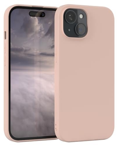 EAZY CASE - Silikonhülle für iPhone 15 Hülle Silikon Case Rosa weich stoßfeste Handyhülle iPhone 15 Schutzhülle mit Kameraschutz Dünn Premium Schutz Cover TPU Phone Bumper in Altrosa Pastell