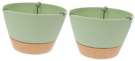 FONDOTIN 2pièces Pots De Fleurs Suspendus Vert pour Balcon Jardinière Décorative pour Maison Bureau Jardin Et Restaurant