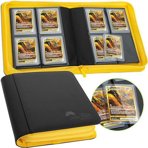 FunGuys Toploader Binder, Sammelkartenbinder Aufbewahrung, 128 4 Taschen Toploader Pokemon Binder, Kartensammlung Karten Binder, MTG Card Binder, TCG Binder, Kartenordner für Sammelkarten