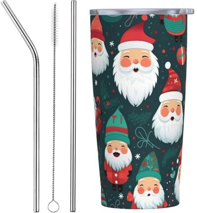 Tazza con cappello di paglia in acciaio inox a forma di Babbo Natale, perfetto compagno di viaggio per ufficio, auto ed eventi sportivi