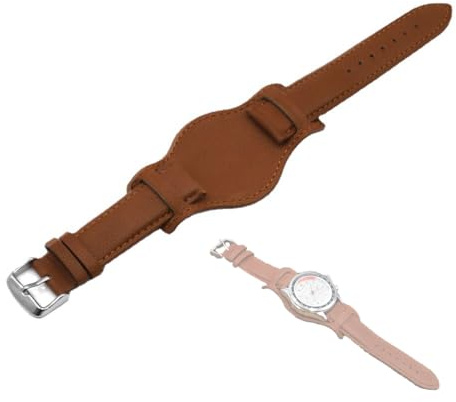 ieron Uhrenarmband aus Leder mit Bundpolster, Zifferblattbasis für Metallallergie, Hautschutz, Winterschutz