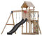 AXI Moos Spielturm aus Holz mit 2 Schaukeln & Strickleiter | XXL Spielhaus / Spielplatz für Kinder mit Kletterwand, Sandkasten & Rutsche , grau | Schaukelgerüst für den Garten..