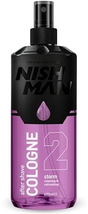 NISHMAN Aftershave Cologne 02 - Storm 400ml – Erfrischende Sprüh-Lotion für Herren – Duft von Vanille, Sandelholz, Lavendel, Patchouli – Herren Kölnisch Wasser