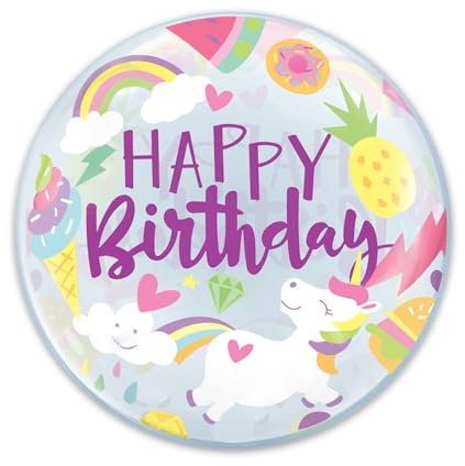 DazzJoy Happy Birthday Ballon Einhorn, 10 Stück XXL Einhorn Luftballon Tiere Ballons, Folienballon Tiere Einhorn, Unicorn Luftballons Tiere Geburtstag, Ballon Tiere Einhorn für Kindergeburtstag Deko