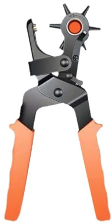 GNAUMORE Lochzange für Leder,6 Löcher Gürtel Lochzange,Gürtel Locher Rund,Gürtellochzange,Leder-Lochzangen-Set,Ledergürtel Puncher Drehlochzange,Pappe Profi Revolverlochzange,Leder Locher