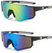 2 Stück Sport Sonnenbrille, Fahrradbrille Winddicht, Schnelle Brille Rave, Ultraleichte Mode Sunglasses, Schnelle Brille Herren, für Herren Damen UV400 Schutz für Outdooraktivitäten (Blau Gelb)