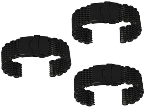 DEARMAMY 3piezas Correa De Reloj De Malla De Acero Inoxidable y Resistente Diseño Clásico Para Uso Diario y Ocasiones Especiales