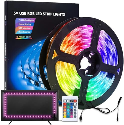 Erismithh LED Light Strip 3 Meters, RGB 5050 TV Backlight with Wireless Remote Control, Multiple Colors LED Strip Light for Bedroom, Party, Home Decoration