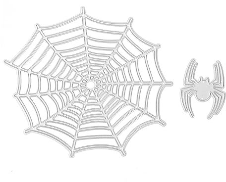 Hohopeti 2stücke Teiliges Halloween Spiderweb Stanzform Set Schneidvorlagen Für Karten Und Bastelprojekte Langlebige Prägevorlagen Für Halloween-Dekorationen Und Scrapbooking