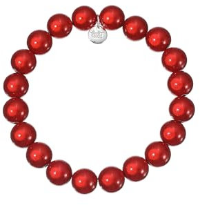 Leslii Reflective Pearls Perlen-Armband Magic 3D-Effekt (Rot Ø 10mm)