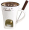 Generisch Schokoladen Fondue Becher, 200ml Keramik Schmelztopf Becher Mit Fondue Gabel, Schokoladen-Käse-Butter-Schmelzbecher, Teelicht Kerzen Schmelztopf zum Schmelzen von Süßigkeiten & Karamell
