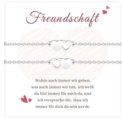 MANVEN Beste Freundin Geschenke Freundschaft Geschenke Freundschaftsarmband Beste Freundinnen Weihnachtstag Geburtstag Damen Mädchen Herz Armband für 2 BFF