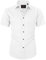 siliteelon Mens Shirts Short Sleeve Stretch Dress Regular Fit Casual Business Summer Shirt with Pocket White Black XL