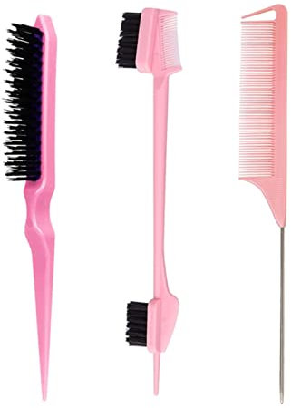 Doppelseitiger Haarkamm für Damen, Haarstyling, Baby-Haarbürsten, Augenbrauenkämmen, Make-up, Beauty-Werkzeug, professionelle Bürste für schwarzes Haar, doppelseitig, 7,6 cm 1