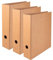 FALKEN Original 3er Pack Vegan-Ordner Pure Nature. Made in Germany. 8 cm breit DIN A4 Braun Aktenordner Briefordner Büroordner Pappordner Schlitzordner