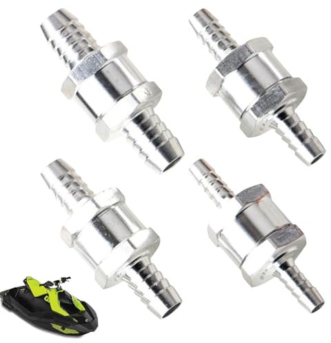 Clapet Anti Retour Gasoil, 4 Pièces Clapet Anti Retour Carburant Essence en Alliage D'Aluminium à Sens Unique pour Essence Diesel Carburateur Systèmes de Carburant à Basse Pression (6,8,10,12 Mm)