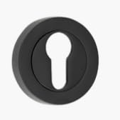 Kooples Hardware Euro Profile Black Escutcheon – Lock Cylinder Cover for Wooden Doors (50mm)