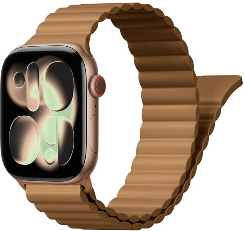 Magnetic Silicone Straps for Apple Watch Strap 40mm 38mm 41mm 42mm 44mm 45mm 46mm iWatch Strap for Women Men,Waterproof Sport Band for Apple Watch Series 11 10 9 8 7 6 5 4 3 SE 3/2nd Ultra/3/2 49mm