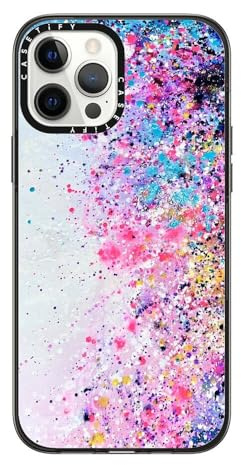 CASETiFY Compact iPhone 12 Pro Max Case [2X Military Grade Drop Tested / 4ft Drop Protection] - Confetti Sprinkles - Clear Black