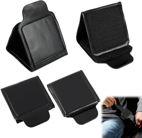 4 Pièces Ajusteur de Ceinture de Sécurité de Voiture – Clip Ceinture de Sécurité Universel en Cuir PU, Pince Ceinture de Sécurité pour Confort (Épaule/Cou), pour Voitures/SUVs/Camions