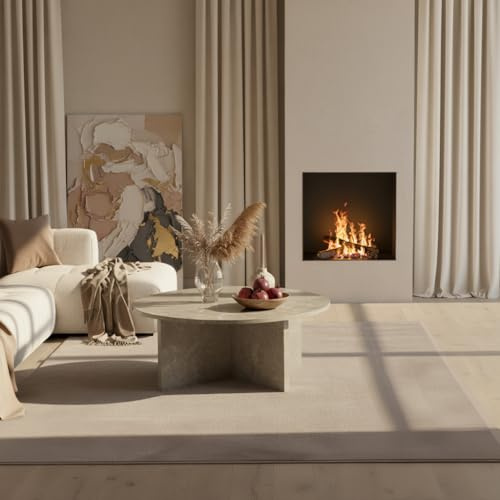 KADIMA DESIGN Teppich Kurzflor Unifarben Elegant Pflegeleicht Modern Waschbar Strapazierfähig Langlebig Beige 80x150 cm Wohnzimmer Esszimmer Fußbodenheizung geeignet | NECKAR