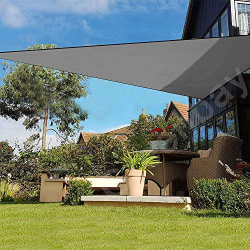 Green Bay Sun Shade Sail Outdoor Garden Patio Party Sunscreen Awning Canopy 98% UV Block Triangle Anthracite With Free Rope(3x3x3m)