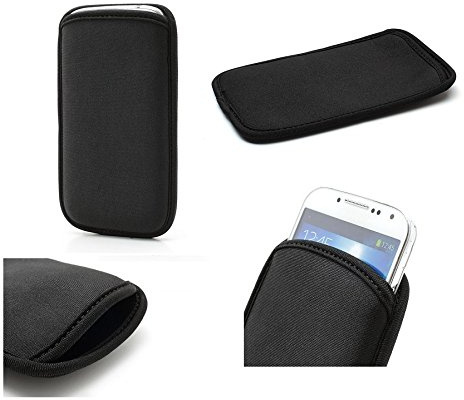 DFV mobile - Neoprene Waterproof Slim Carry Bag Soft Pouch Case Cover for Tesla Smartphone 3.1 - Black