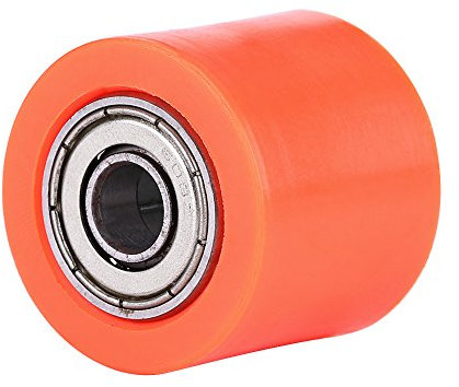 Qiily Tendeur de chaîne, Guide universel de roue de galet de tendeur de rouleau de chaîne universel de 8mm pour la moto Dirt Bike Enduro(Orange)