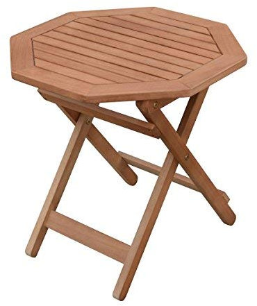 Spetebo Eukalyptus Gartentisch geölt - 50x50cm - Holz Klapptisch Biergarten Bistro Tisch